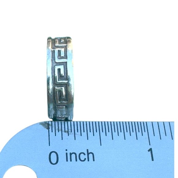 Vintage Sterling Silver Greek Key Pattern Ring Stamped 925 Size 8 - Picture 7 of 8